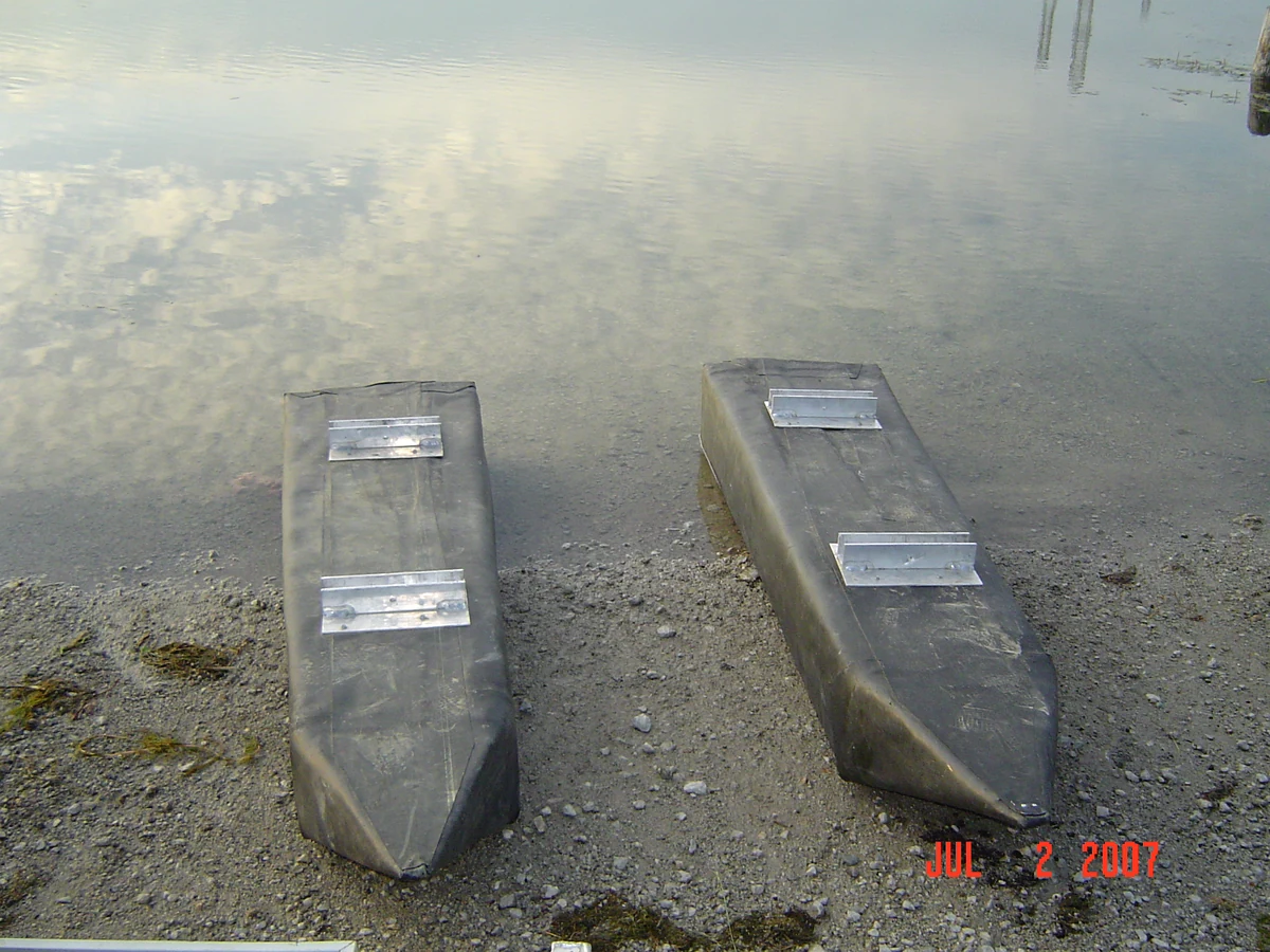 Actual twin Tadpole Pontoon flotation bodies